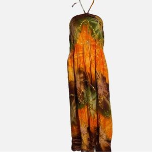 Tie-dye maxi dress with shirted top | Sz Medium